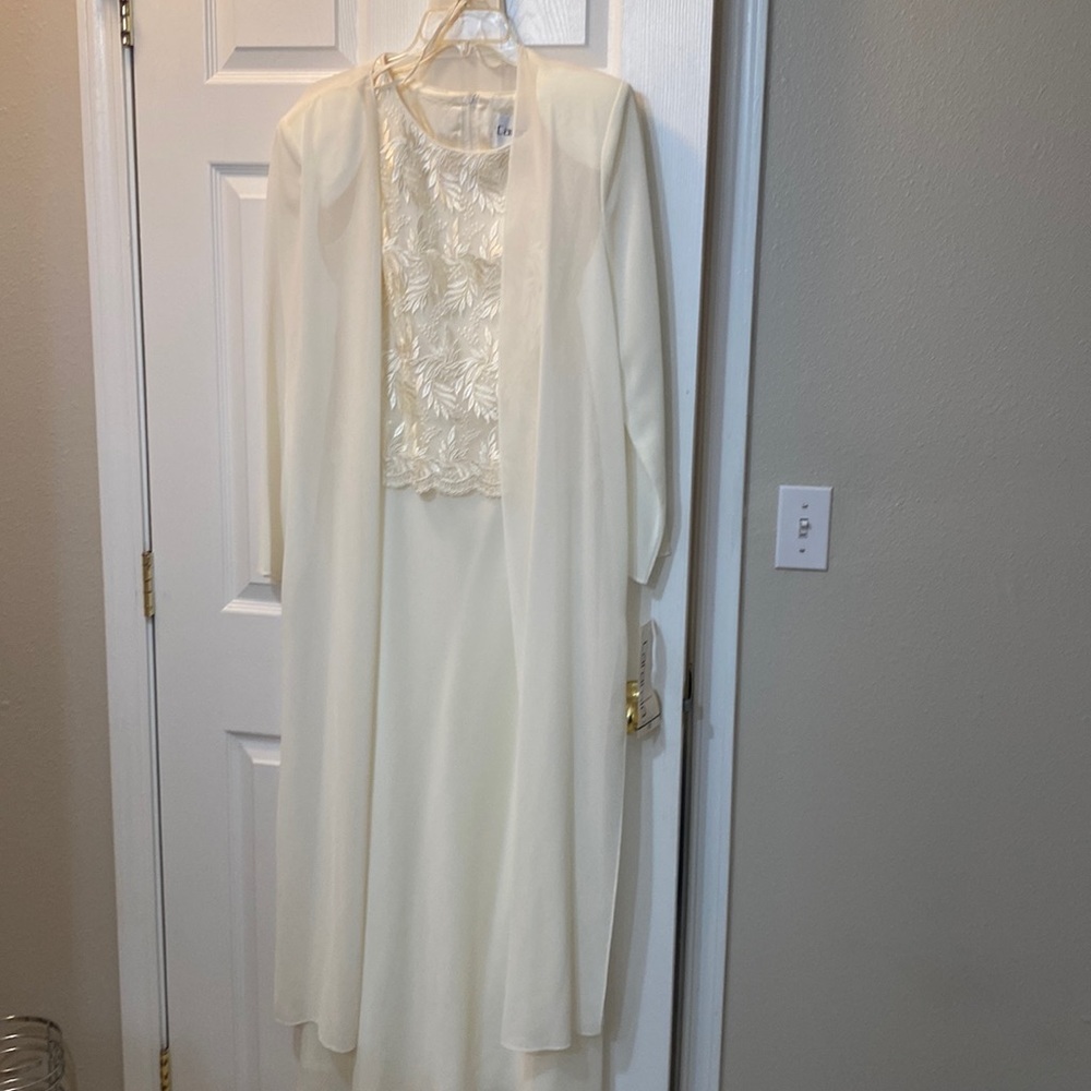 Vintage Caramia Dress Evening Wear Collection size 12 Lace Flowy 3 piece